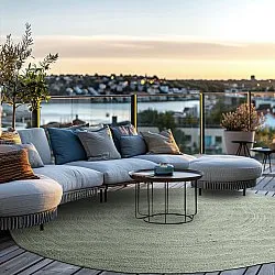 Rund jutetæppe - Amasia (grå)