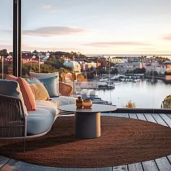 Rund jutetæppe - Amasia (kaffe)