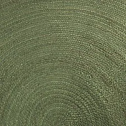 Rund jutetæppe - Amasia (militærgrøn)