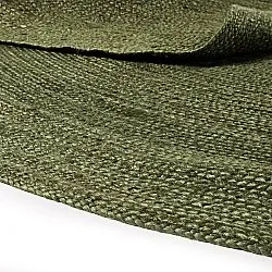 Rund jutetæppe - Amasia (militærgrøn)