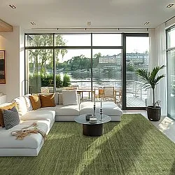 Jutetæppe - Amasia (militærgrøn)