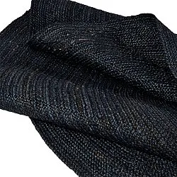 Rund jutetæppe - Amasia (mørkeblå)