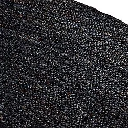 Rund jutetæppe - Amasia (mørkeblå)