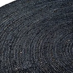 Rund jutetæppe - Amasia (mørkeblå)