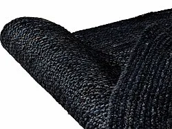 Rund jutetæppe - Amasia (mørkeblå)