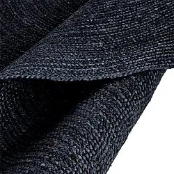 Rund jutetæppe - Amasia (mørkeblå)