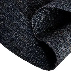 Rund jutetæppe - Amasia (mørkeblå)