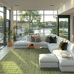 Jutetæppe - Amasia (oliven)