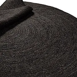 Rund jutetæppe - Amasia (sort)