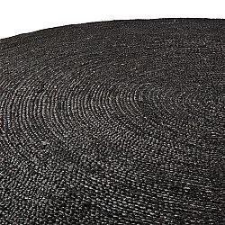Rund jutetæppe - Amasia (sort)