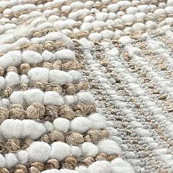 Jutetæppe - Bally Jute/wool Bubble (natur/hvid)