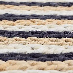 Jutetæppe - Howrah Braided Jute (naturlig/hvid/sort)