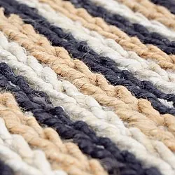 Jutetæppe - Howrah Braided Jute (naturlig/hvid/sort)