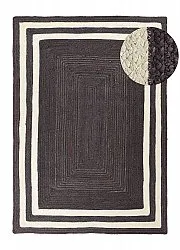 Jutetæppe - Jessore (mørk taupe/hvid)