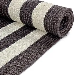 Jutetæppe - Jessore (mørk taupe/hvid)