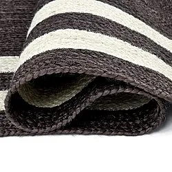 Jutetæppe - Jessore (mørk taupe/hvid)