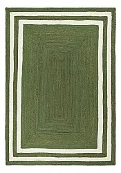 Jutetæppe - Jessore (militærgrøn/hvid)