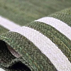 Jutetæppe - Jessore (militærgrøn/hvid)