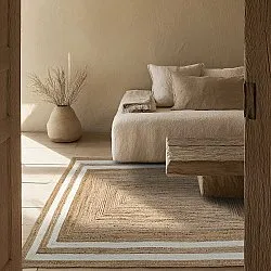 Jutetæppe - Jessore (natur/hvid)