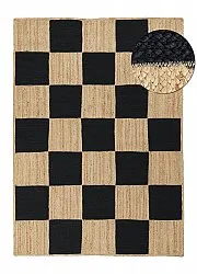 Jutetæppe - Khulna (naturlig/sort)