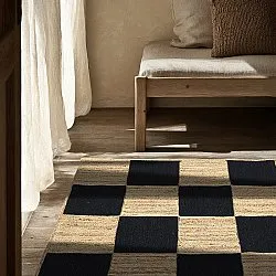 Jutetæppe - Khulna (naturlig/sort)