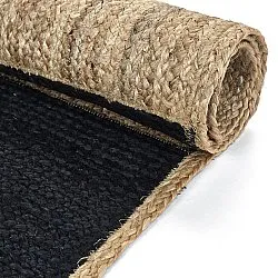 Jutetæppe - Khulna (naturlig/sort)