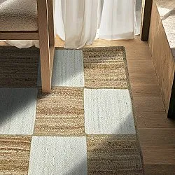 Jutetæppe - Khulna (natur/hvid)