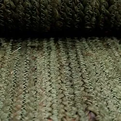 Jutetæppe - Senaki (militærgrøn/hvid)