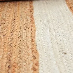 Jutetæppe - Senaki (natur/hvid)