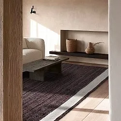 Jutetæppe - Senaki (mørk taupe/hvid)