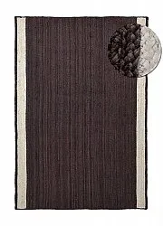 Jutetæppe - Senaki (mørk taupe/hvid)