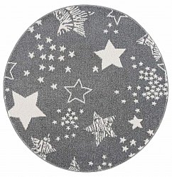 Børnetæppe - Stars Rund (grå)