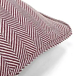 Pudebetræk - Denisa Fishbone (rød/hvid)