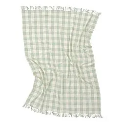 Plaid - Isela check cotton throw (creme/lysegrøn)