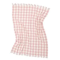 Plaid - Isela check cotton throw (creme/lyserød)