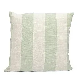 Pudebetræk - Kora stripe cotton cushion cover (creme/lysegrøn)