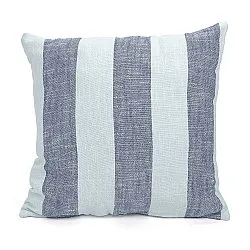 Pudebetræk - Kora stripe cotton cushion cover (marineblå/lyseblå)