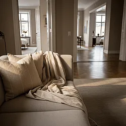 Pudebetræk - Martina Stripe (beige/hvid)