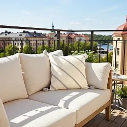 Pudebetræk - Montreux (off white/grå)