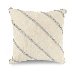 Pudebetræk - Montreux (off white/grå)