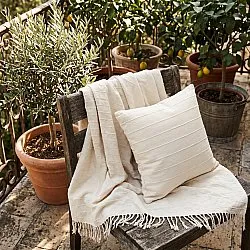 Pudebetræk - Nalani cotton cushion cover (fløde)
