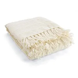 Plaid - Nalani cotton throw (fløde)