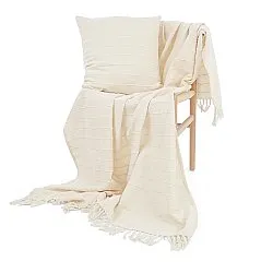Plaid - Nalani cotton throw (fløde)