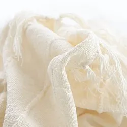 Plaid - Nalani cotton throw (fløde)