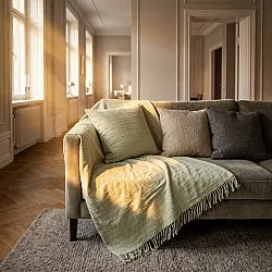 Plaid - Nalani cotton throw (lysegrøn)
