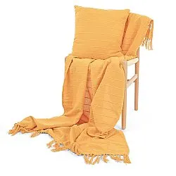 Plaid - Nalani cotton throw (orange)