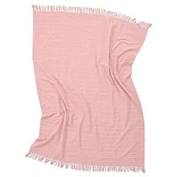 Plaid - Nalani cotton throw (lyserød)