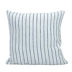 Pudebetræk - Rumi stripe cotton cushion cover (lyseblå/marineblå/creme)