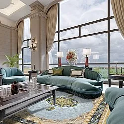 Wilton-tæppe - Lukla (blå)