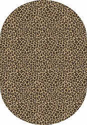 Ovalt tæppe - Leopard (brun)